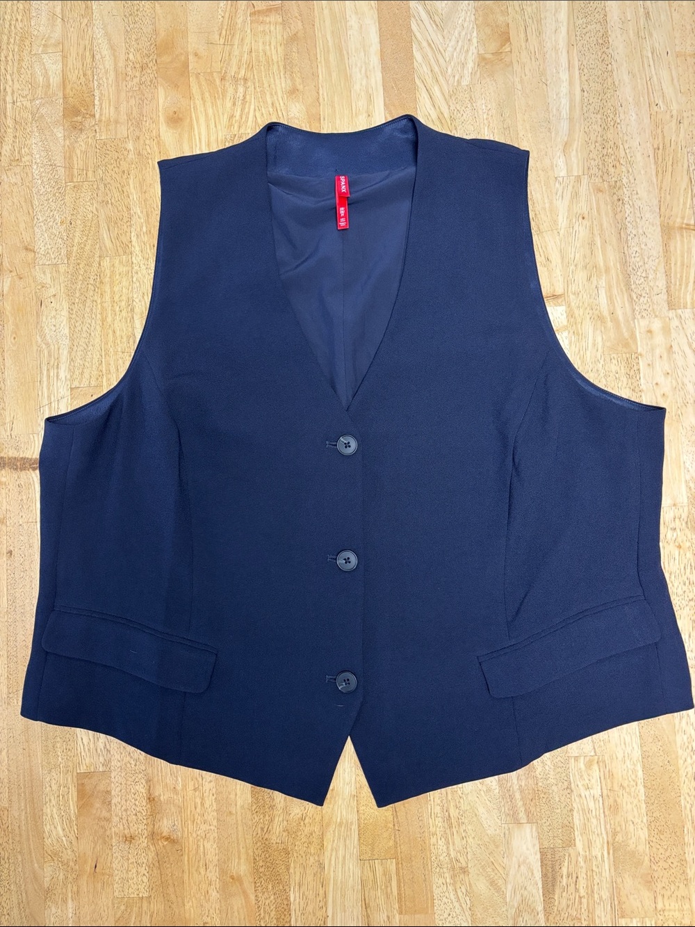 SPANX Carefree Crepe Vest Midnight Navy Tailored Suiting Waistcoat 2X EUC